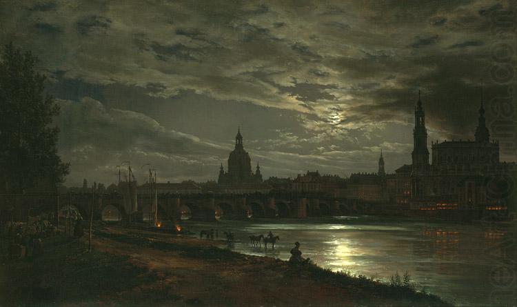 View of Dresden in the Moonlight (mk10), Johan Christian Dahl